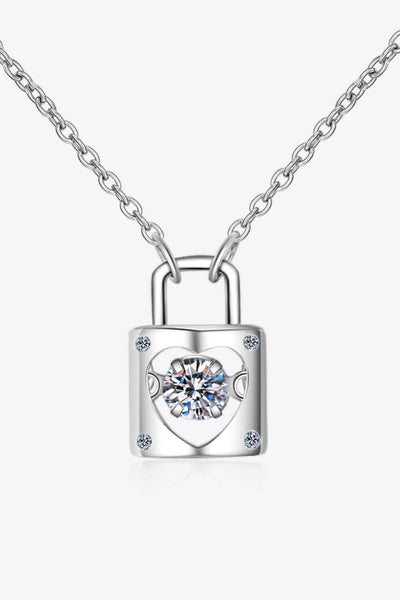 Moissanite Lock Pendant Necklace - SHE BADDY© ONLINE WOMEN FASHION & CLOTHING STORE