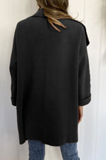 Waterfall Collar Brushed Longline Coat with Pockets - SHE BADDY© ONLINE WOMEN FASHION & CLOTHING STORE