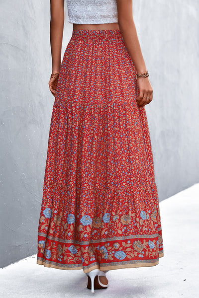 Floral Tied Maxi Skirt - SHE BADDY© ONLINE WOMEN FASHION & CLOTHING STORE