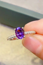 1 Carat Purple Moissanite 4-Prong Ring - SHE BADDY© ONLINE WOMEN FASHION & CLOTHING STORE