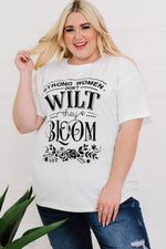 Plus Size Graphic Round Neck T-Shirt - SHE BADDY© ONLINE WOMEN FASHION & CLOTHING STORE