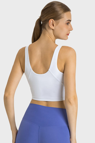 Feel Like Skin Highly Stretchy Cropped Sports Tank - SHE BADDY© ONLINE WOMEN FASHION & CLOTHING STORE