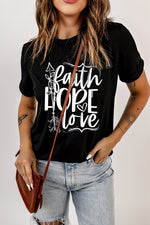 FAITH HOPE LOVE Graphic Tee Shirt - SHE BADDY© ONLINE WOMEN FASHION & CLOTHING STORE