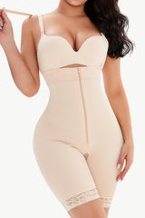 Full Size Lace Detail Zip-Up Under-Bust Shaping Bodysuit - SHE BADDY© ONLINE WOMEN FASHION & CLOTHING STORE