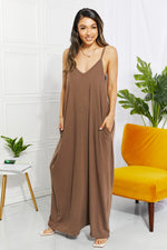 Zenana Full Size Beach Vibes Cami Maxi Dress in Mocha - SHE BADDY© ONLINE WOMEN FASHION & CLOTHING STORE