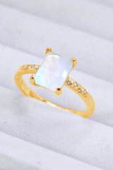 Square Moonstone Ring - SHE BADDY© ONLINE WOMEN FASHION & CLOTHING STORE