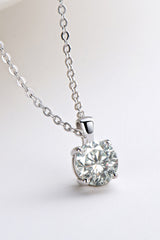 925 Sterling Silver 1 Carat Moissanite Chain-Link Necklace - SHE BADDY© ONLINE WOMEN FASHION & CLOTHING STORE