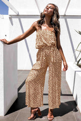 Printed Strapless Tie Waist Wide Leg Jumpsuit - SHE BADDY© ONLINE WOMEN FASHION & CLOTHING STORE