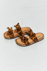 Forever Link Fiercely Feminine Leopard Bow Slide Sandals - SHE BADDY© ONLINE WOMEN FASHION & CLOTHING STORE