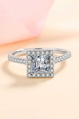 Sterling Silver Square Moissanite Ring - SHE BADDY© ONLINE WOMEN FASHION & CLOTHING STORE