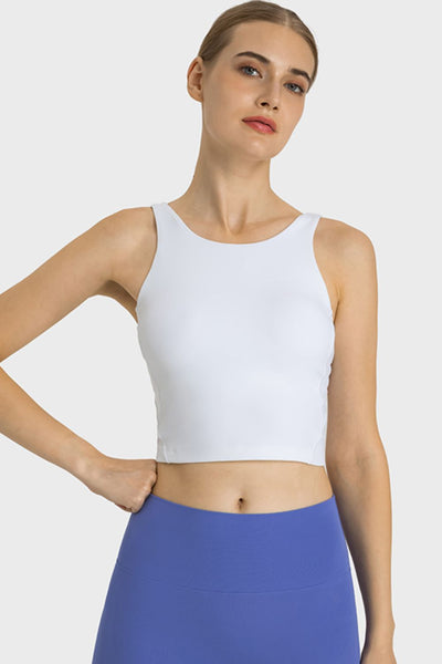 Feel Like Skin Highly Stretchy Cropped Sports Tank - SHE BADDY© ONLINE WOMEN FASHION & CLOTHING STORE