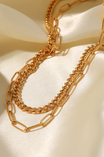 18K Gold Plated Layered Chain Necklace - SHE BADDY© ONLINE WOMEN FASHION & CLOTHING STORE