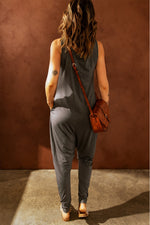 Sleeveless Pocketed Harem Jumpsuit - SHE BADDY© ONLINE WOMEN FASHION & CLOTHING STORE