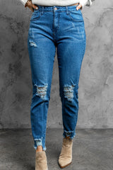 Stylish Distressed Cropped Jeans - SHE BADDY© ONLINE WOMEN FASHION & CLOTHING STORE