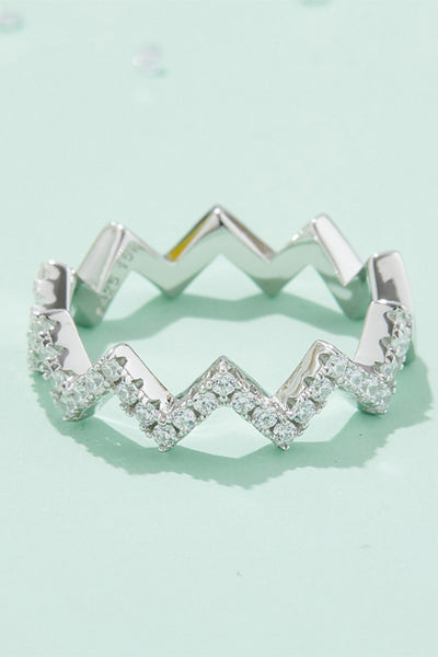 Moissanite Wavy Band Ring - SHE BADDY© ONLINE WOMEN FASHION & CLOTHING STORE