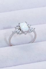 925 Sterling Silver Zircon and Opal Ring - SHE BADDY© ONLINE WOMEN FASHION & CLOTHING STORE