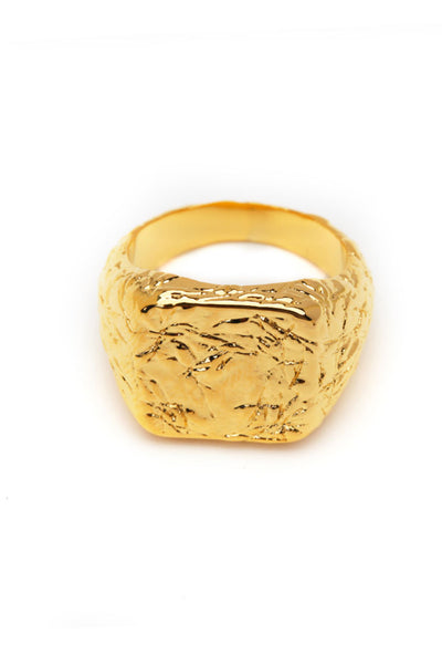 Textured Gold-Plated Ring - SHE BADDY© ONLINE WOMEN FASHION & CLOTHING STORE