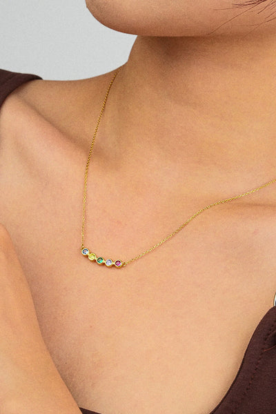 925 Sterling Silver Rainbow Cubic Zirconia Necklace - SHE BADDY© ONLINE WOMEN FASHION & CLOTHING STORE