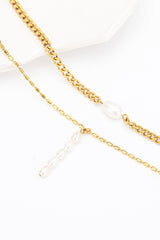 Double-Layered Freshwater Pearl Stainless Steel Necklace - SHE BADDY© ONLINE WOMEN FASHION & CLOTHING STORE