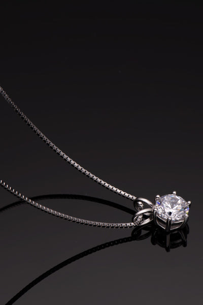 925 Sterling Silver 1 Carat Moissanite Pendant Necklace - SHE BADDY© ONLINE WOMEN FASHION & CLOTHING STORE
