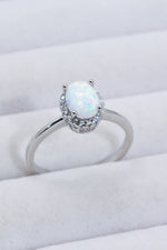 925 Sterling Silver 4-Prong Opal Ring - SHE BADDY© ONLINE WOMEN FASHION & CLOTHING STORE
