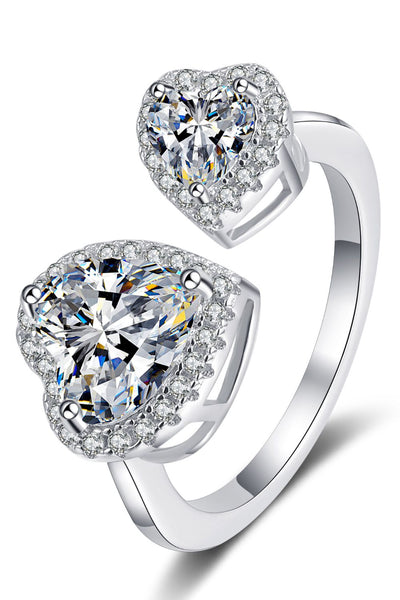 Heart-Shape Moissanite Open Ring - SHE BADDY© ONLINE WOMEN FASHION & CLOTHING STORE