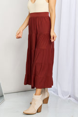 Zenana Full Size Wide Waistband Tiered Midi Skirt - SHE BADDY© ONLINE WOMEN FASHION & CLOTHING STORE