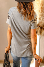 HAPPY EASTER Leopard Graphic Raglan Sleeve Tee - SHE BADDY© ONLINE WOMEN FASHION & CLOTHING STORE