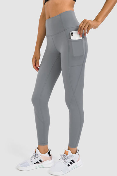 High Rise Yoga Leggings with Side Pocket - SHE BADDY© ONLINE WOMEN FASHION & CLOTHING STORE