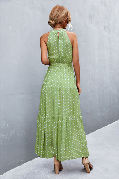 Printed Sleeveless Tie Waist Maxi Dress - SHE BADDY© ONLINE WOMEN FASHION & CLOTHING STORE