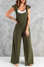 Flutter Sleeve Ribbed Jumpsuit - SHE BADDY© ONLINE WOMEN FASHION & CLOTHING STORE