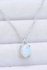 Natural 4-Prong Pendant Moonstone Necklace - SHE BADDY© ONLINE WOMEN FASHION & CLOTHING STORE