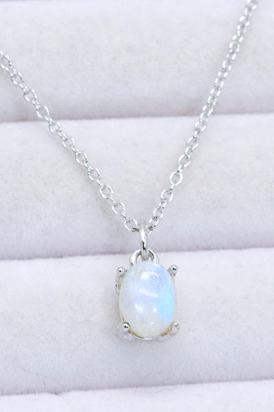 Natural 4-Prong Pendant Moonstone Necklace - SHE BADDY© ONLINE WOMEN FASHION & CLOTHING STORE