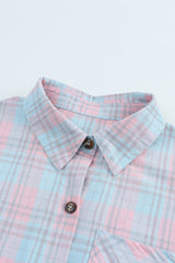 Plaid Button-Up Dropped Shoulder Shirt - SHE BADDY© ONLINE WOMEN FASHION & CLOTHING STORE