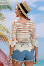 Openwork Hem Detail Cover Up - SHE BADDY© ONLINE WOMEN FASHION & CLOTHING STORE