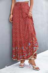Floral Tied Maxi Skirt - SHE BADDY© ONLINE WOMEN FASHION & CLOTHING STORE