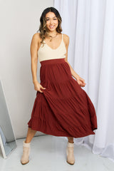 Zenana Full Size Wide Waistband Tiered Midi Skirt - SHE BADDY© ONLINE WOMEN FASHION & CLOTHING STORE