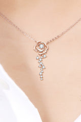 925 Sterling Silver 18K Rose Gold-Plated Pendant Necklace - SHE BADDY© ONLINE WOMEN FASHION & CLOTHING STORE