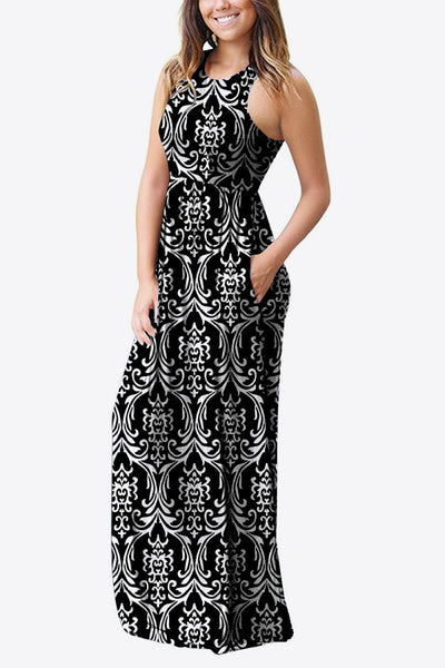 Empire Waist Sleeveless Dress with Pockets - SHE BADDY© ONLINE WOMEN FASHION & CLOTHING STORE