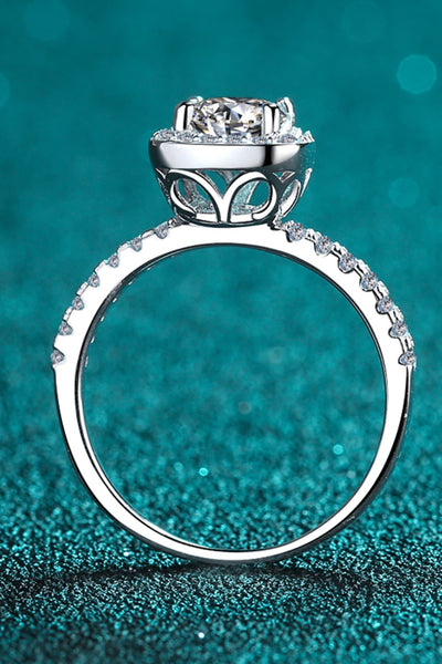 2 Carat Moissanite Square Halo Ring - SHE BADDY© ONLINE WOMEN FASHION & CLOTHING STORE