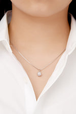 1 Carat Moissanite Pendant Platinum-Plated Necklace - SHE BADDY© ONLINE WOMEN FASHION & CLOTHING STORE