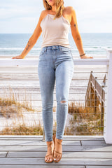 Ankle-Length Distressed Jeans with Pockets - SHE BADDY© ONLINE WOMEN FASHION & CLOTHING STORE