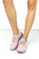 La Sheelah Runner's Delight Color Block Lace-Up Sneaker in Mauve - SHE BADDY© ONLINE WOMEN FASHION & CLOTHING STORE