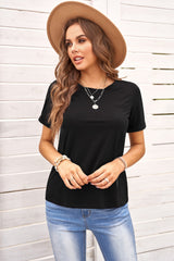 Just For You Cuffed Sleeve T-Shirt - SHE BADDY© ONLINE WOMEN FASHION & CLOTHING STORE