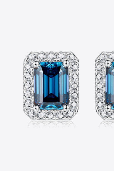 2 Carat Moissanite Stud Earrings in Indigo - SHE BADDY© ONLINE WOMEN FASHION & CLOTHING STORE