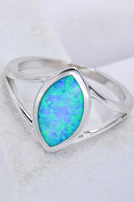 925 Sterling Silver Split Shank Opal Ring - SHE BADDY© ONLINE WOMEN FASHION & CLOTHING STORE