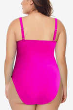 Plus Size Scoop Neck Sleeveless One-Piece Swimsuit - SHE BADDY© ONLINE WOMEN FASHION & CLOTHING STORE