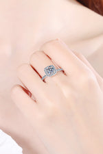 2 Carat Moissanite Square Halo Ring - SHE BADDY© ONLINE WOMEN FASHION & CLOTHING STORE