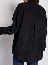 Patch Pocket Dropped Shoulder Shirt Jacket - SHE BADDY© ONLINE WOMEN FASHION & CLOTHING STORE