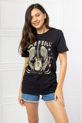 mineB Full Size Rock & Roll Graphic Tee - SHE BADDY© ONLINE WOMEN FASHION & CLOTHING STORE